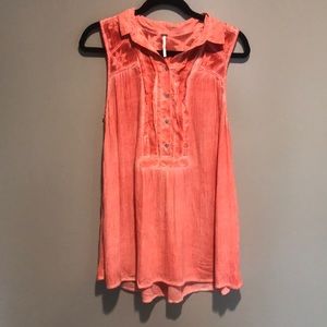 Peach Sleeveless Tunic Top by Free People